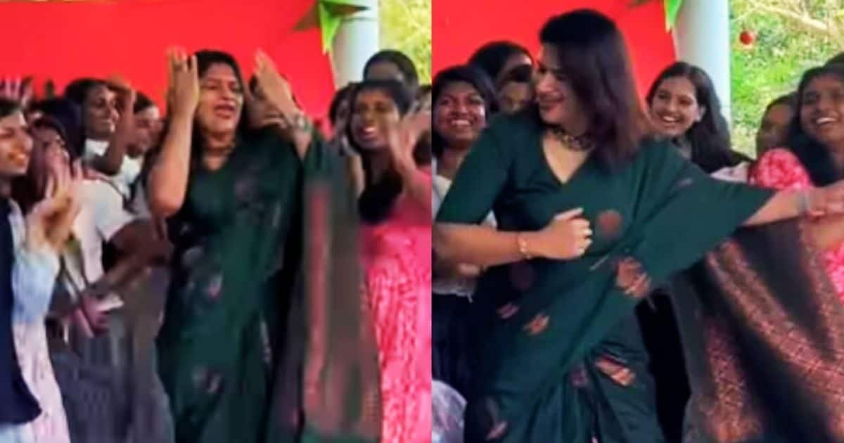 Professor could not stop singing the song of Pushpa-2, did such a dance with the girl students, it went viral, users became fans!