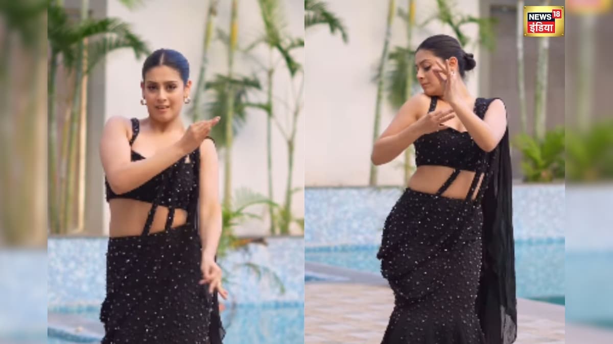 Isha Malviya’s sizzling style seen in black saree, fans are not tired of praising her